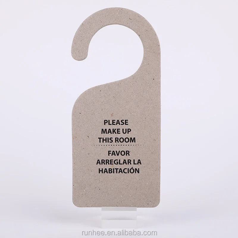 Customized Size Recycled Paper Cardboard Hanger For Hotel Door Knob Signs