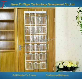 24 Pocket Clear Plastic Over The Door Hanging Shoe Organizer 24 Pocket Clear Plastic Over The Door Hanging Shoe Organizer