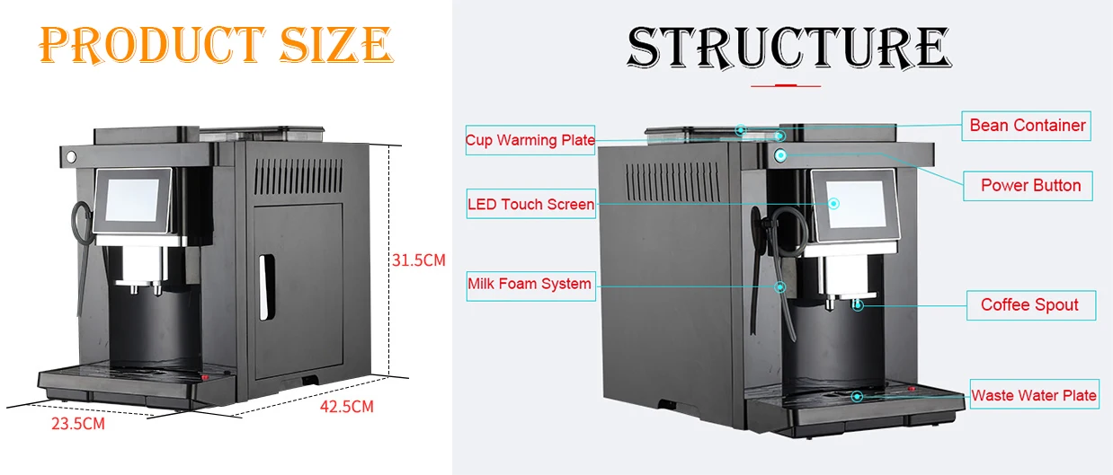 Colet One Touch 4languages Commercial Fully Automatic Coffee Machine