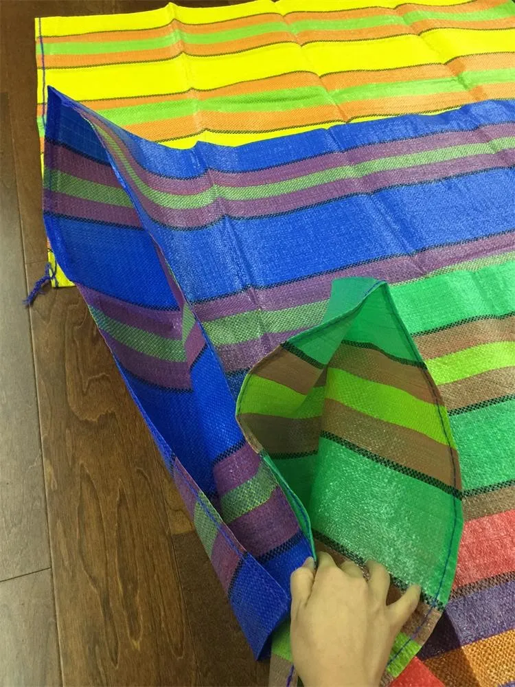 China hotsale laminated pp woven shopping bagcolorful stripe  packing vegetables, friuts export to Africa