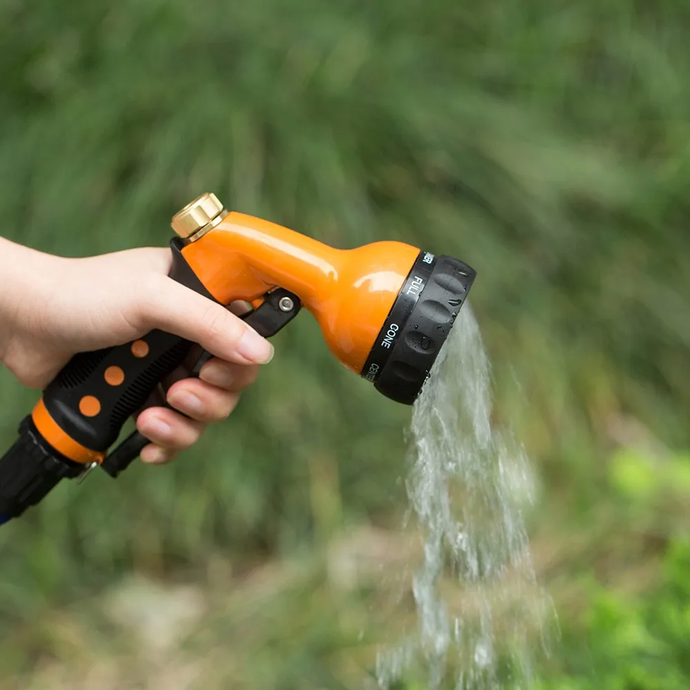 metal 8-pattern handheld adjustable water hose spray nozzle