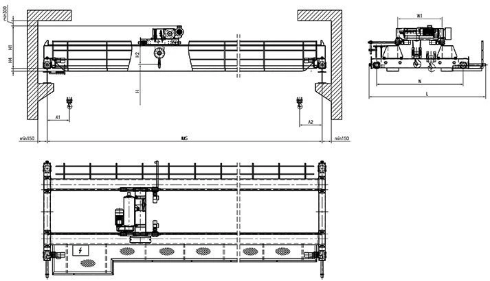 5Ton 10Ton 20Ton 32Ton Double Girder European Type Overhead Bridge Cranes Price