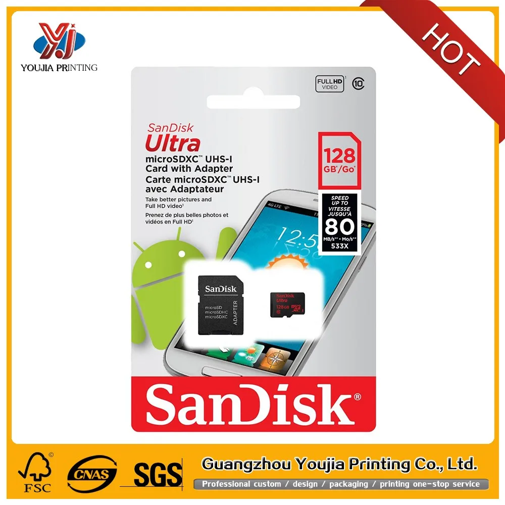 Memory Card Packaging Micro Sd Card Packaging Box With Blister Custom