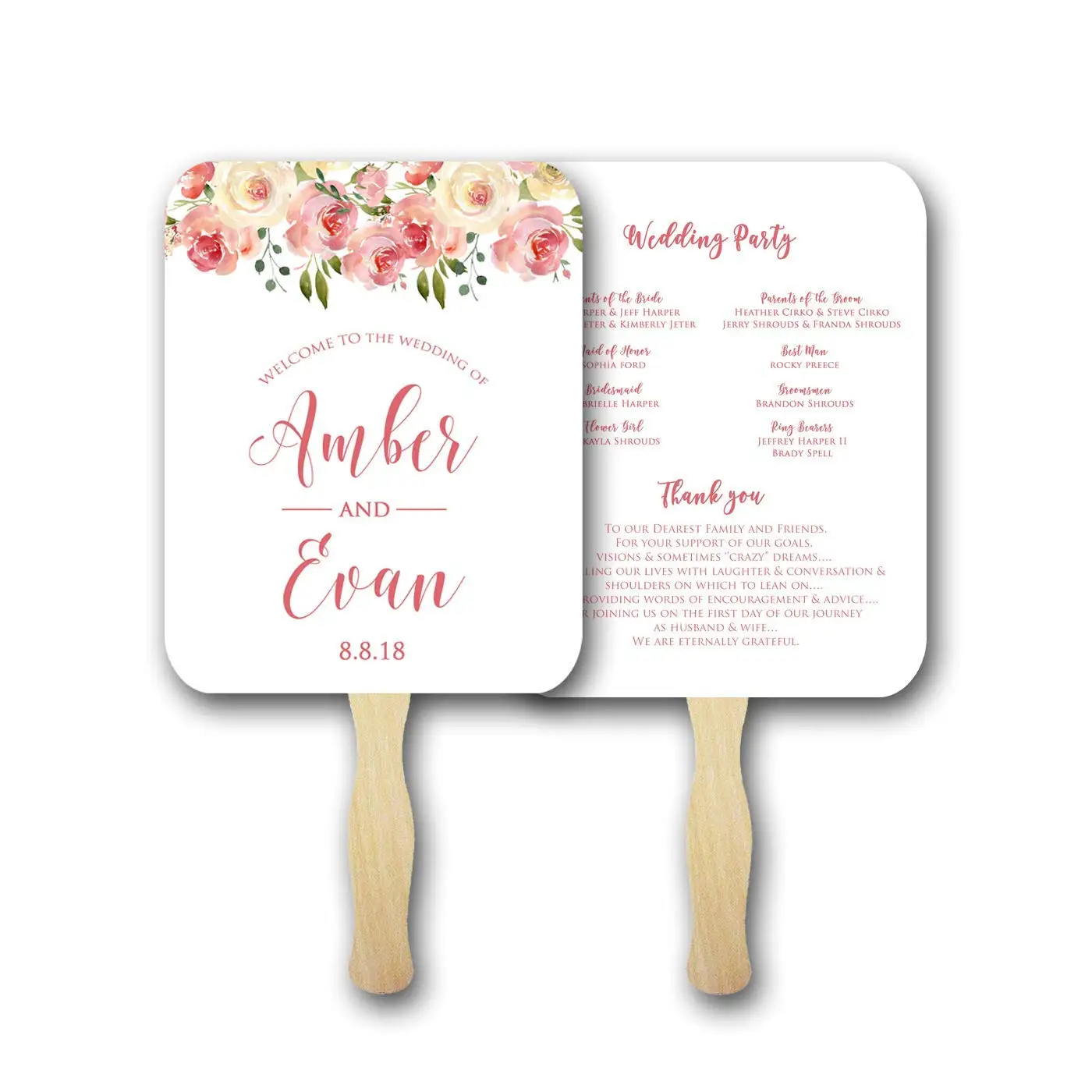 cheap personalized wedding hand fans