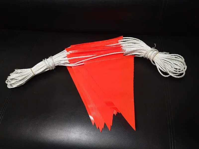 Pvc Triangle Pennant String Banner Roadway Warning Orange Safety