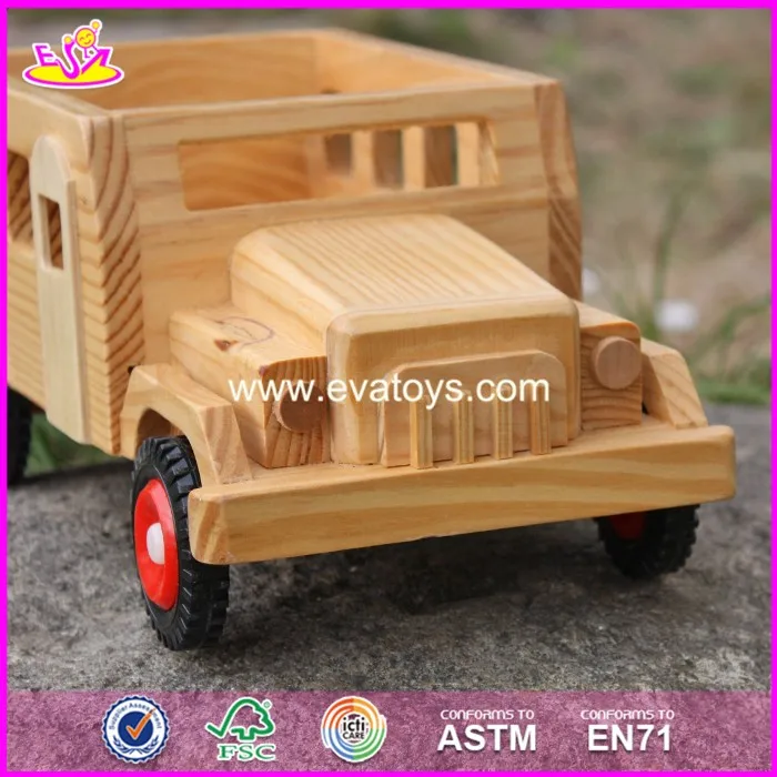 small wooden cars and trucks