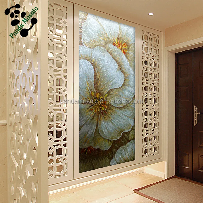 Mb Smm04 Hallway Wall Decor Handmade Mosaic Flower Backsplash Tile Glass Tile Mosaic Mural Patterns Buy Glass Tile Mosaic Mural Patterns Backsplash