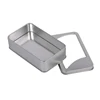 Plain Silver Rectangular Tin Box with Window Lid for Car Charge