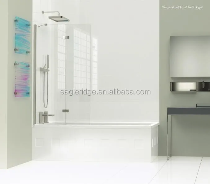 Easy Installation Frameless Tempered Glass Bath Shower Screen For