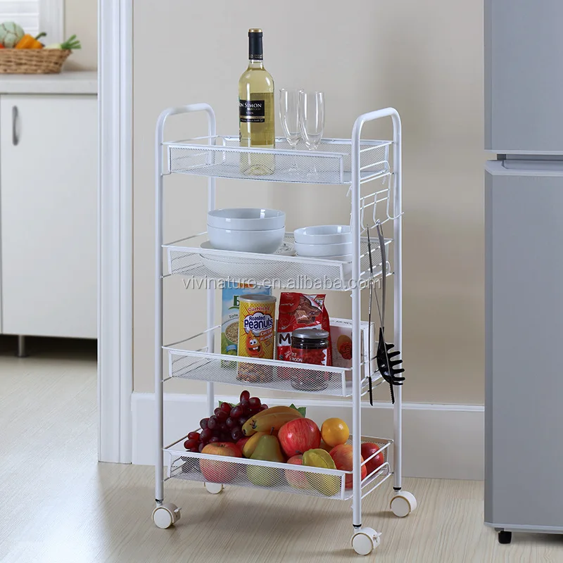 5 tier <strong>me</strong>tal kitchen trolley wheels cart for fruit and vegetable