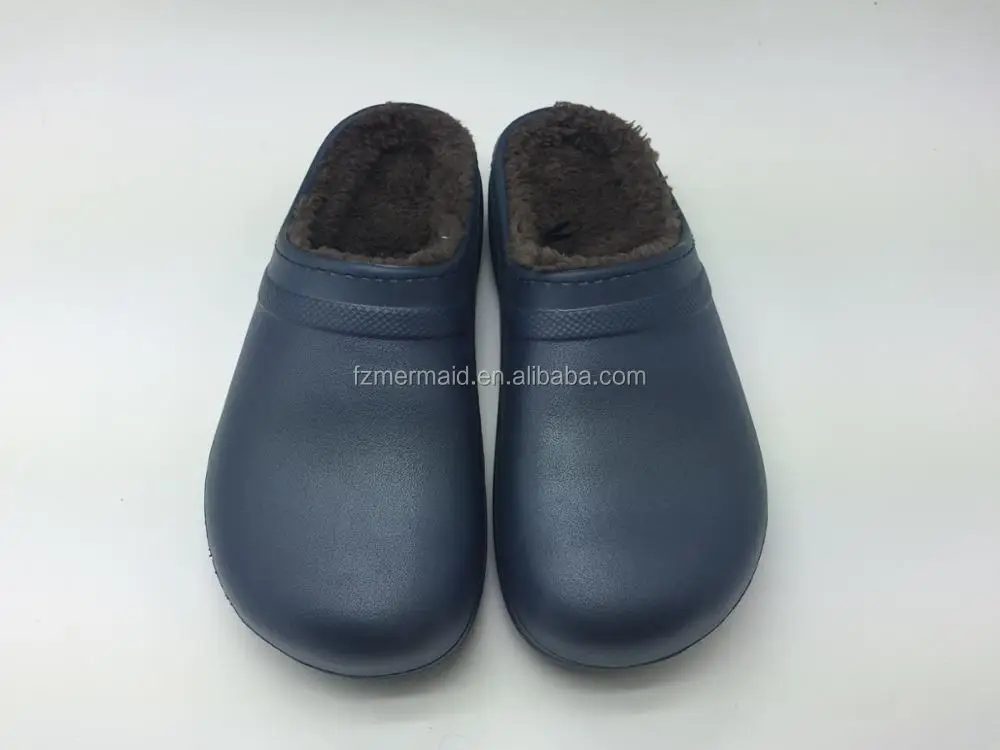 Men/women Clogs with Fur,warm Winter Indoor Clog slippers ,Unisex Kids Eva Clogs