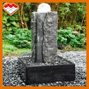 Black Stone Natural Granite Based Water Feature And Crystal Ball Black Stone Natural Granite Based Water Feature And Crystal Ball Small Outdoor Fountain