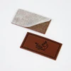 New Design Custom Embossed Brand Name Logo Soft Suede Leather Garment Patches Labels with Iron on