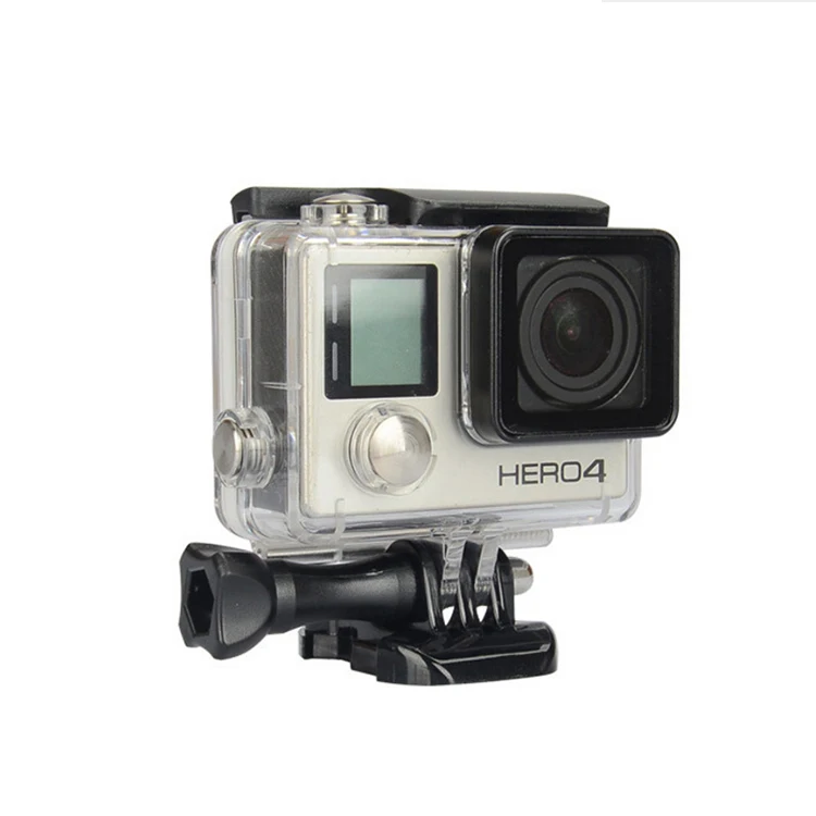 JingYing high quality transparent action camera waterproof go pro 3 4 housing for gopros 3 4