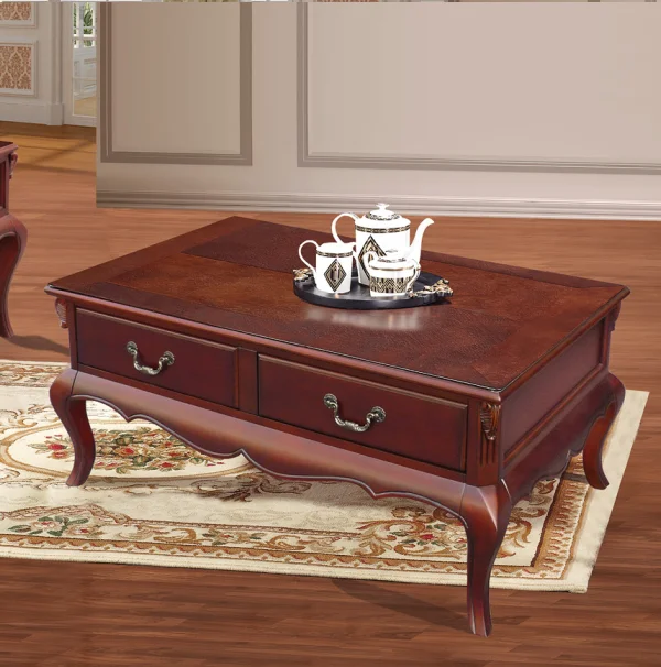 solid wood walnut colored classic square tea table accent coffee