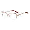 Shining Diamond Decoration Metal Half-rim Fashion Lady Hot Sale Eyewear