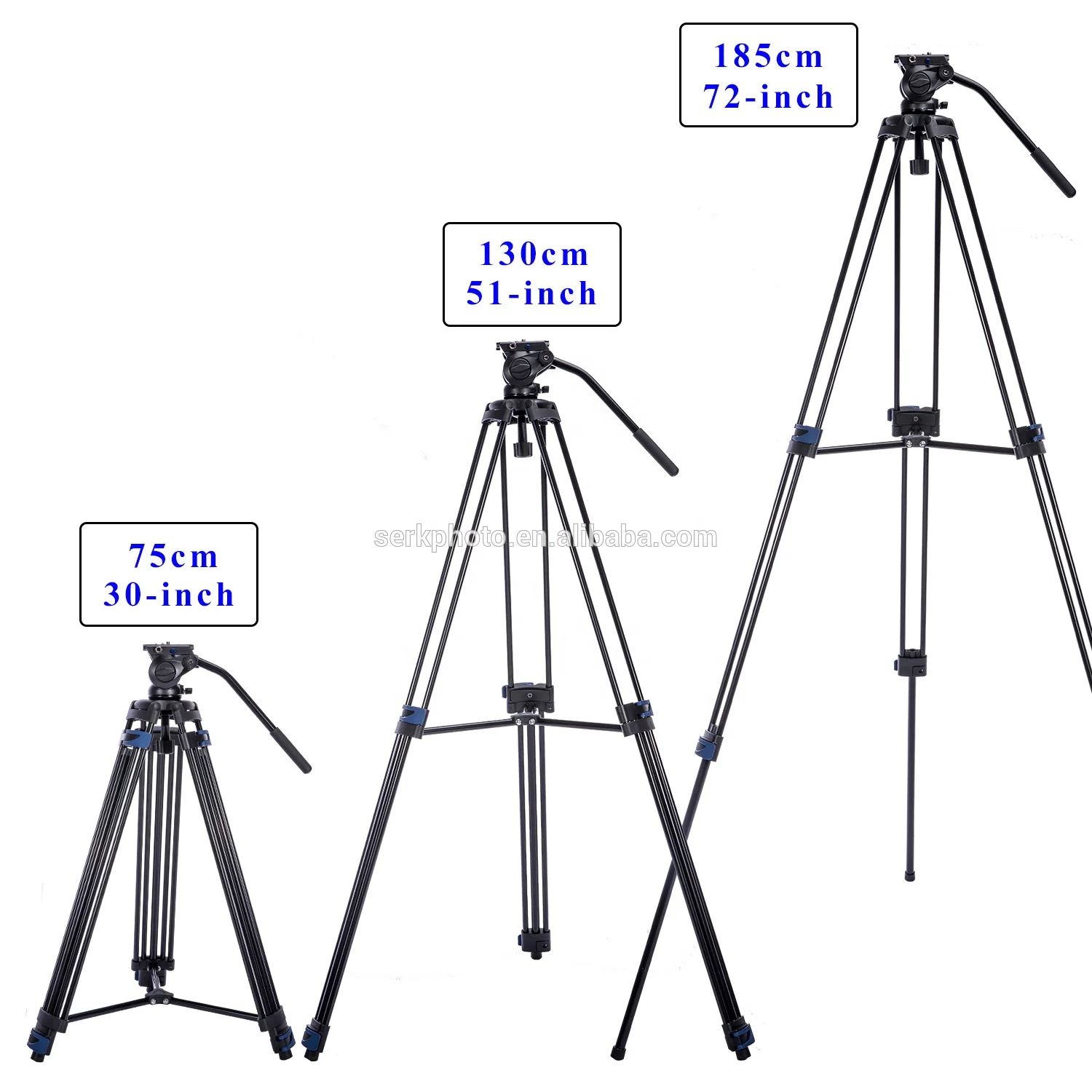 Wholesale Professional Aluminum Video Tripod With Fluid Head Suitable