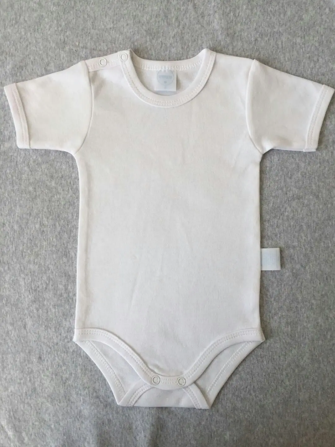 White Baby Unisex Solid Cotton Short Sleeve Infant Bodysuit Onesie With