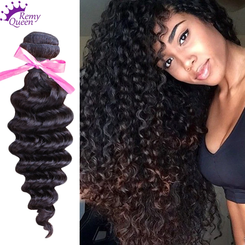 4 Bundles Indian Virgin Hair Deep Wave 8A Unprocessed Curly virgin Indian hair weave curly Natural