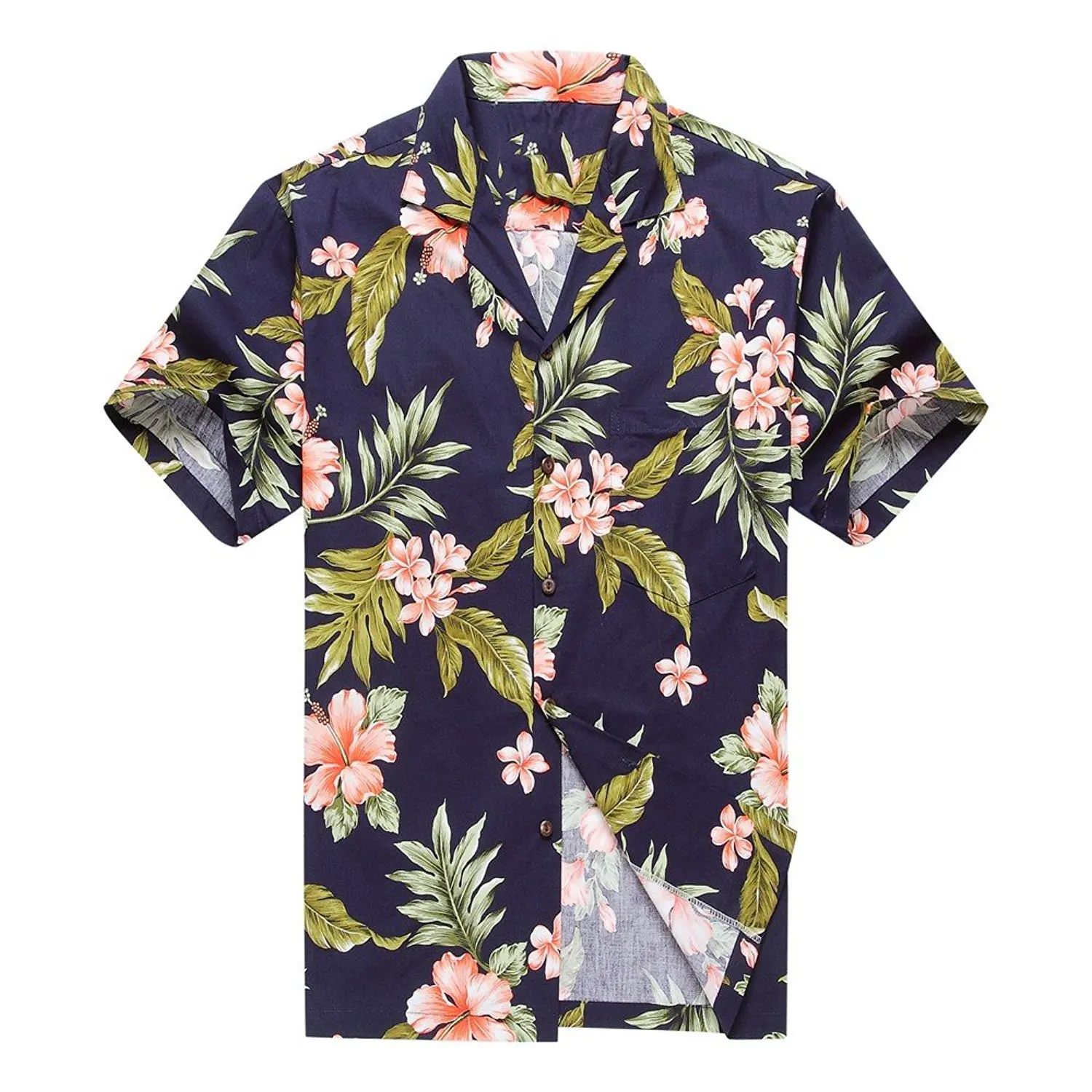 Made in Hawaii Mens Hawaiian Shirt Aloha Shirt Palm with Cross Hibiscus ...