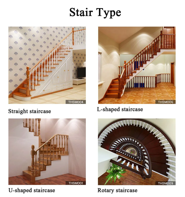 Natural Solid Wood Round Stair Handrail Luxury Villa Upscale New