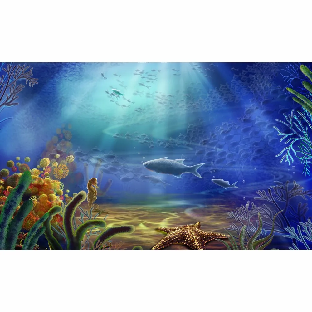 Dunia Bawah Laut Hewan Ikan Wallpaper Mural Untuk Kamar Anak Anak