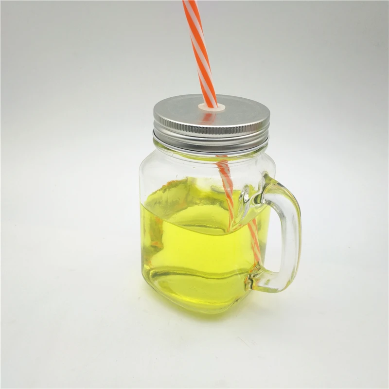 480ml 16oz Beverage Juice Glass Mason Jars With Handle And Lids Buy