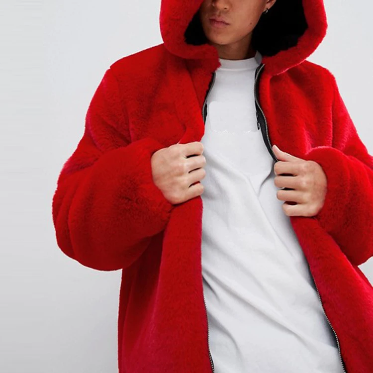 red fur jacket men