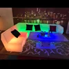 Outdoor bar furniture sets rgb color changing led curved bench for bar/club/outdoor events