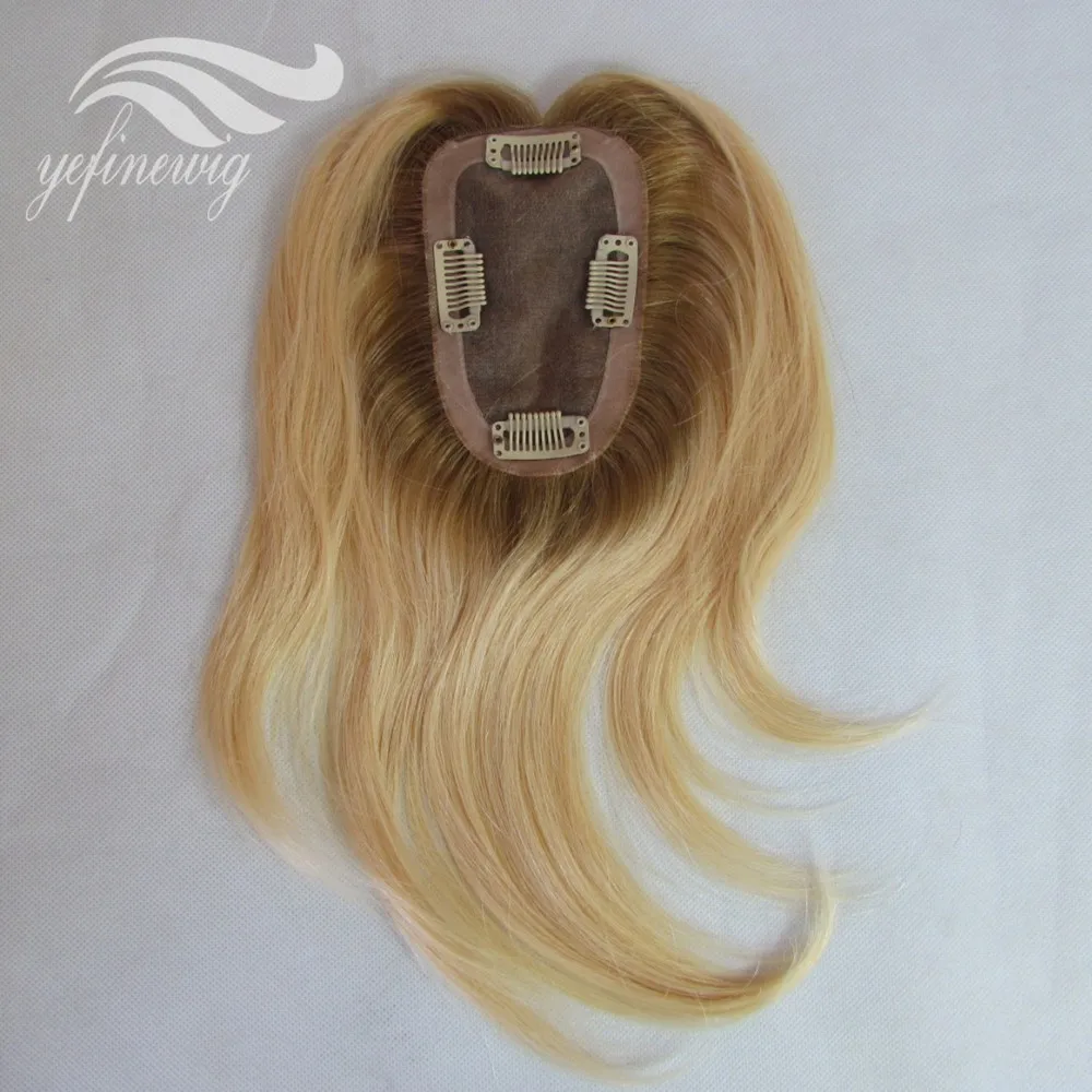 High Quality Ombre Blonde Human Hair Topper For Women - Buy Topper For ...