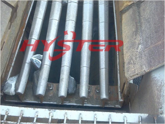 Laminite grizzly bar caps that have processed over 2 million tons of material