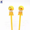 Funny toy decoration emoji moving heads doll pen smiling face pen bouncing head spring shake jump plush emoji pen