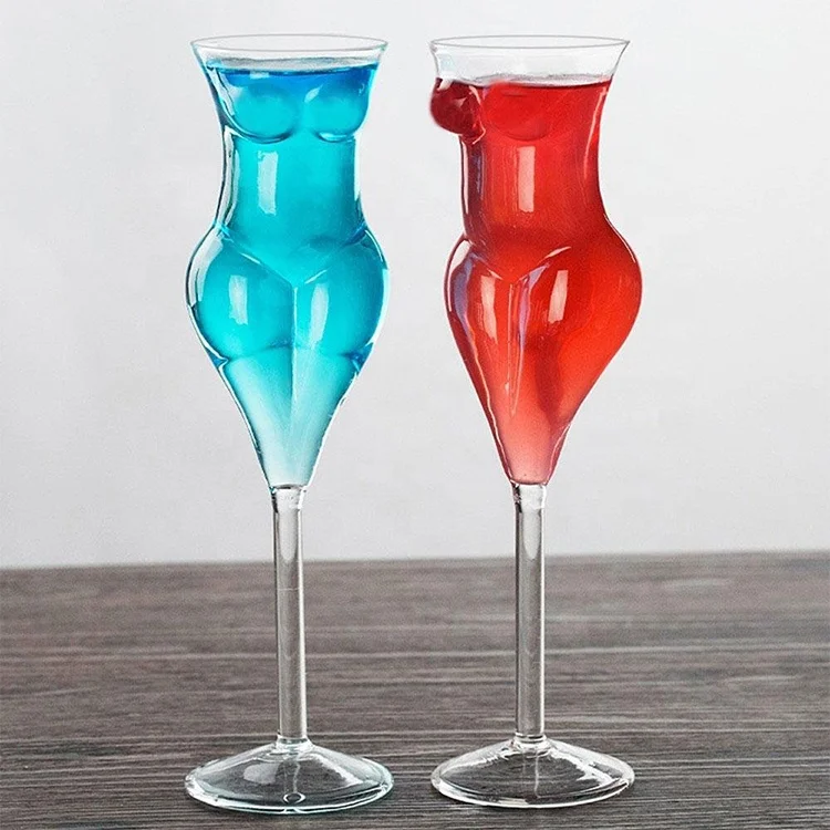 Wine Glass Cup Creative Crystal Sexy Naked Woman Shape 