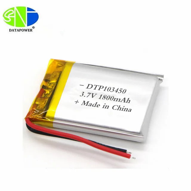 rechargeable lipo batteries 1800mah 3.7v lithium polymer battery 103450