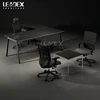 Office furniture modern design glass office table with glass top