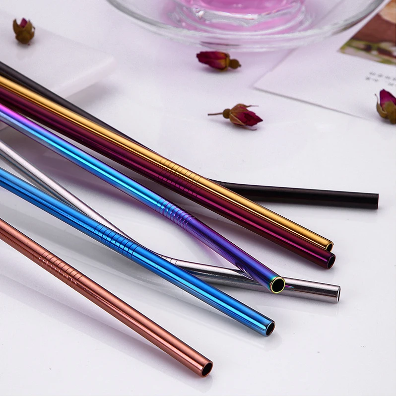 Various Colored Stainless Steel Metal Straw - Buy Metal Straw,Stainless ...