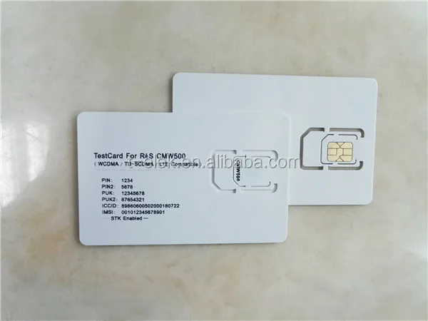 3G WCDMA Micro Test Card for ANRITSU CMW500 Standard and Micro Test Sim Card