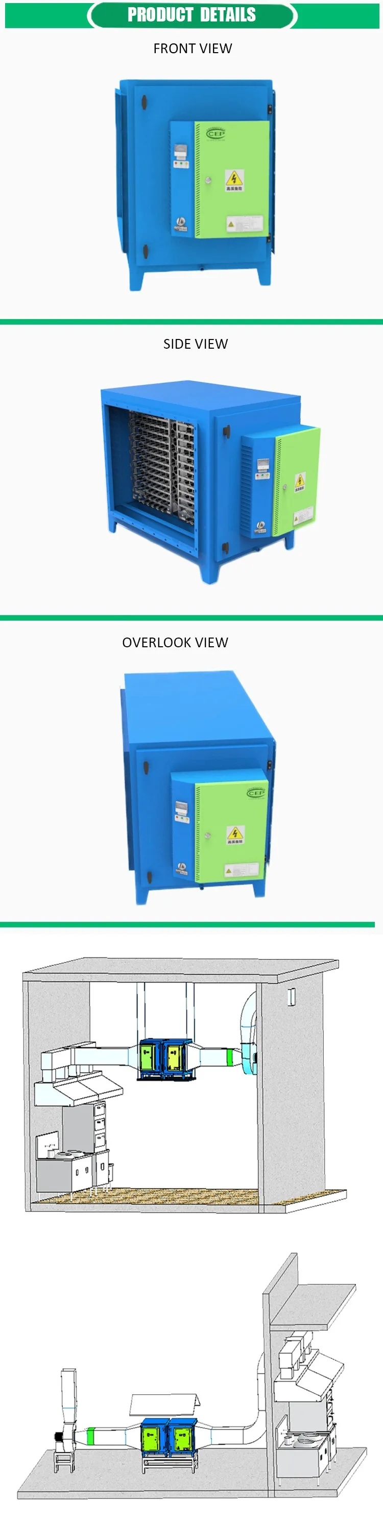 Kitchen Fume Purifier Kitchen Smoke Exhauster Kitchen Cooking Smoke Filters For Restaurants