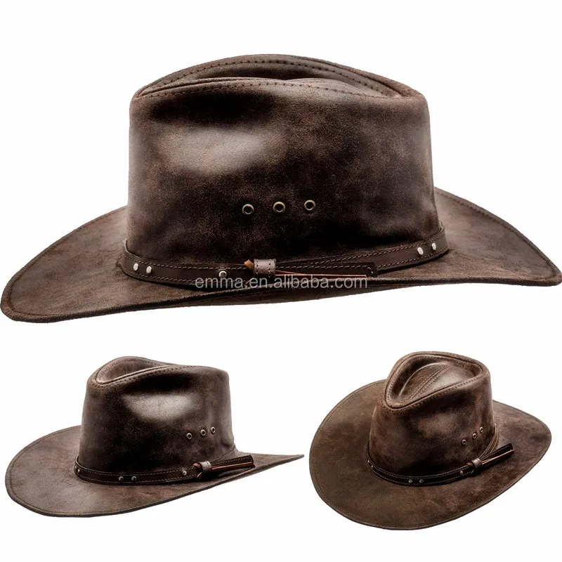 leather rancher hat