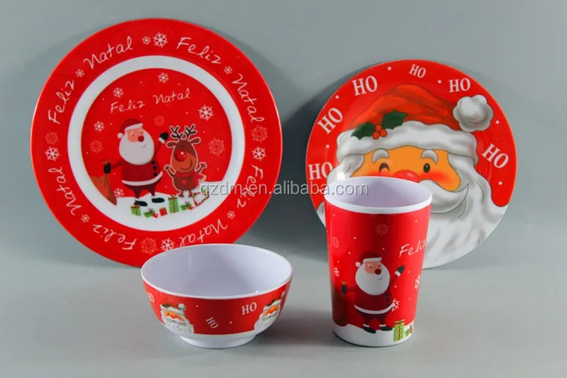 2016 Christmas Design Melamine Dinner Set Of 4pcs