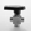 Parker style Female Thread 3 Way Ball Valve SS316 Manufactures