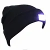 acrylic knitted flash light black led beanie