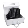 Large Size Folding White Cardboard Boxes Flat Pack With Logo Stamping Ribbon Closure Luxury Packaging