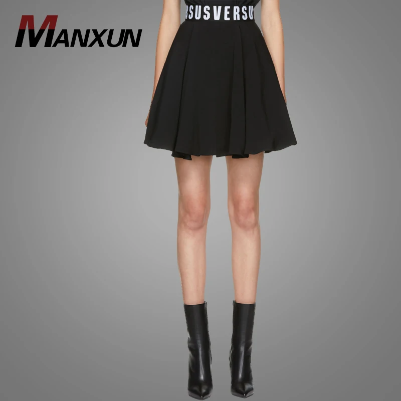 Top Fashion Black Puffy Mini Skirt 