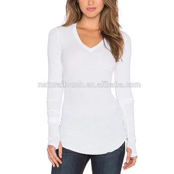 plain long sleeve t shirts women's