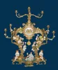 New Creative Design Gilt Bronze and Ceramic Clock with Candle Holder/Elegant Home Decor Candelabra Clock