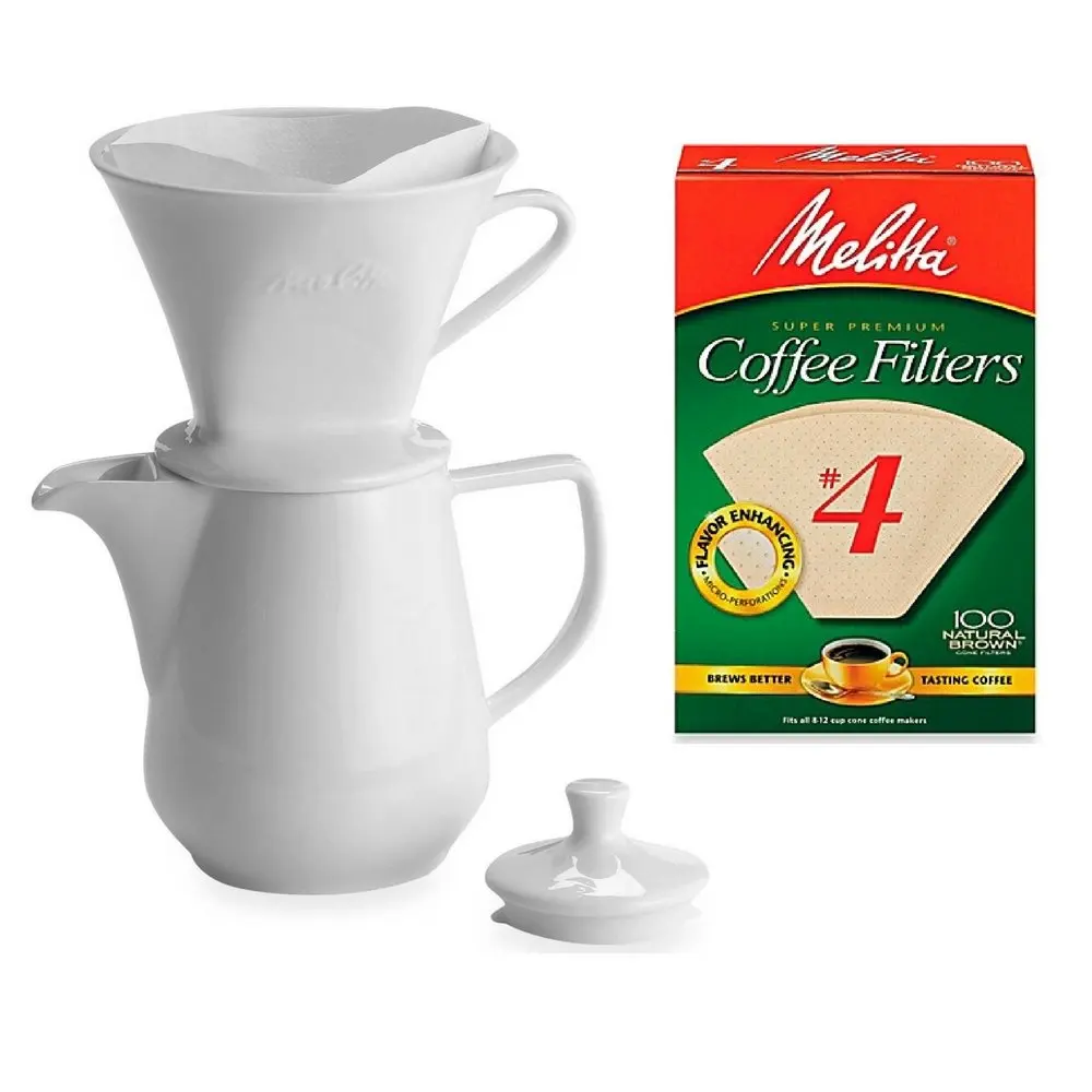 100 Count Natural Brown Melitta Number 4 Coffee Filters or Small