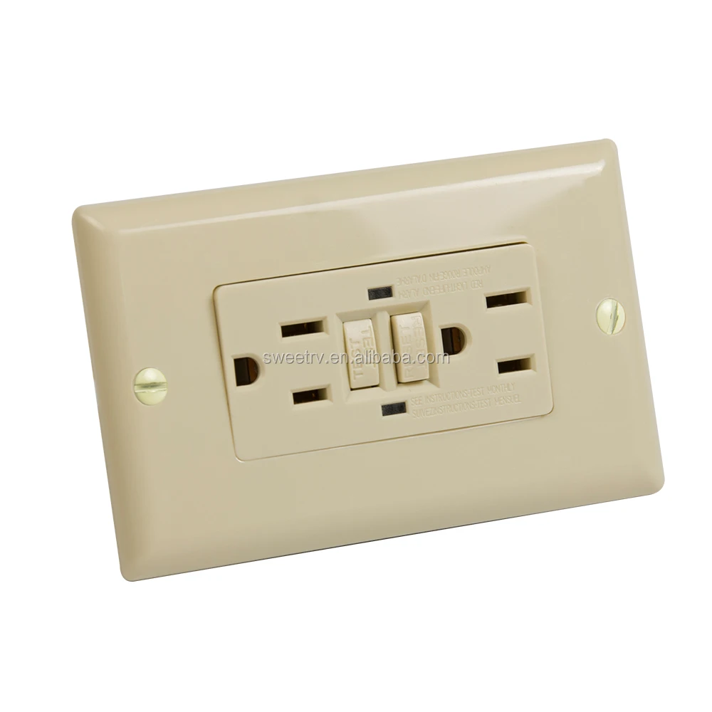 J257 Gfci Outlet,15amp 125 Volt Receptacle,Dual Led Indicator Light ...