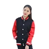 Custom Slim Fit Plain Black Red Baseball Jacket