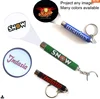 Custom logo keychain for promotion LED Projector flashlight key chain marvel key holder